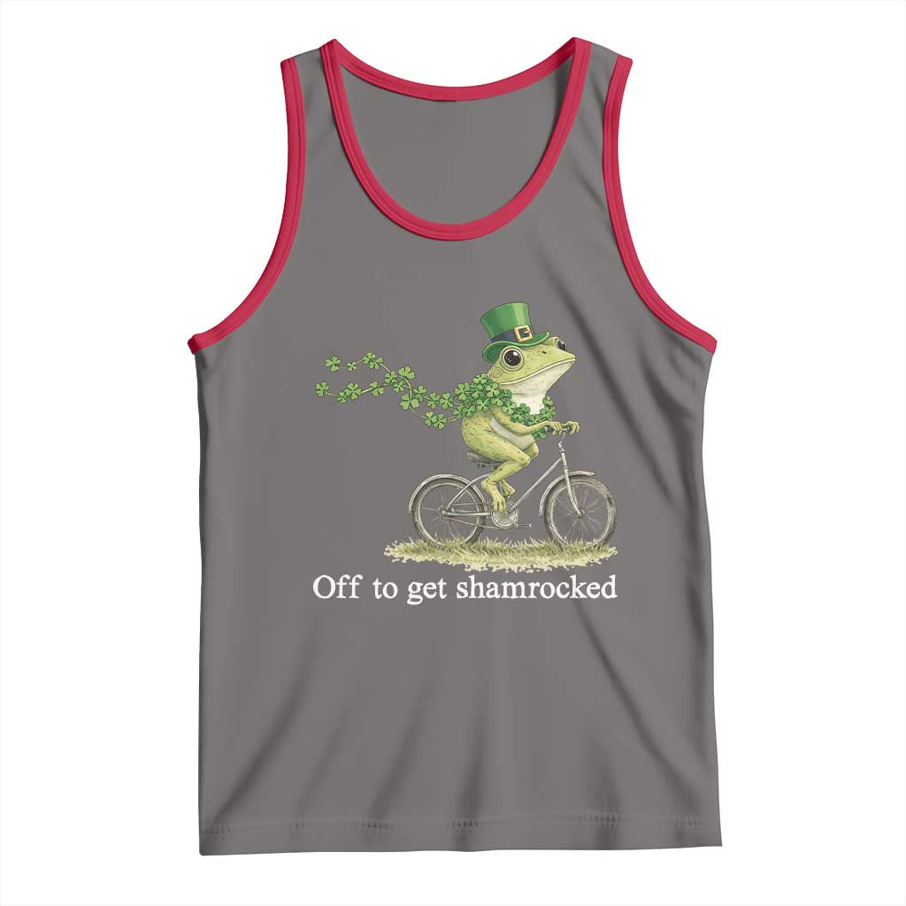 Funny Frog St Patricks Day Meme Tank Top Off To Get Shamrocked