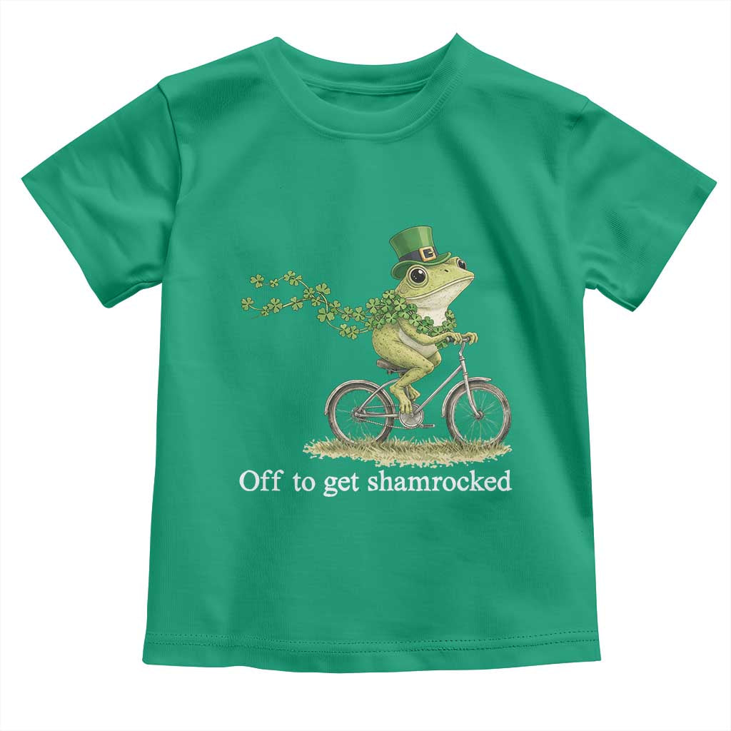 Funny Frog St Patricks Day Meme Toddler T Shirt Off To Get Shamrocked