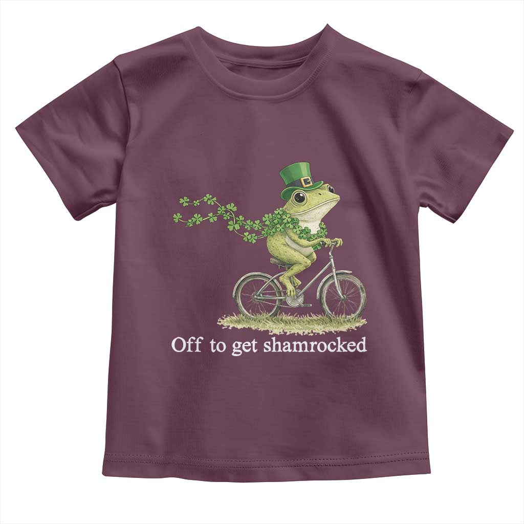 Funny Frog St Patricks Day Meme Toddler T Shirt Off To Get Shamrocked