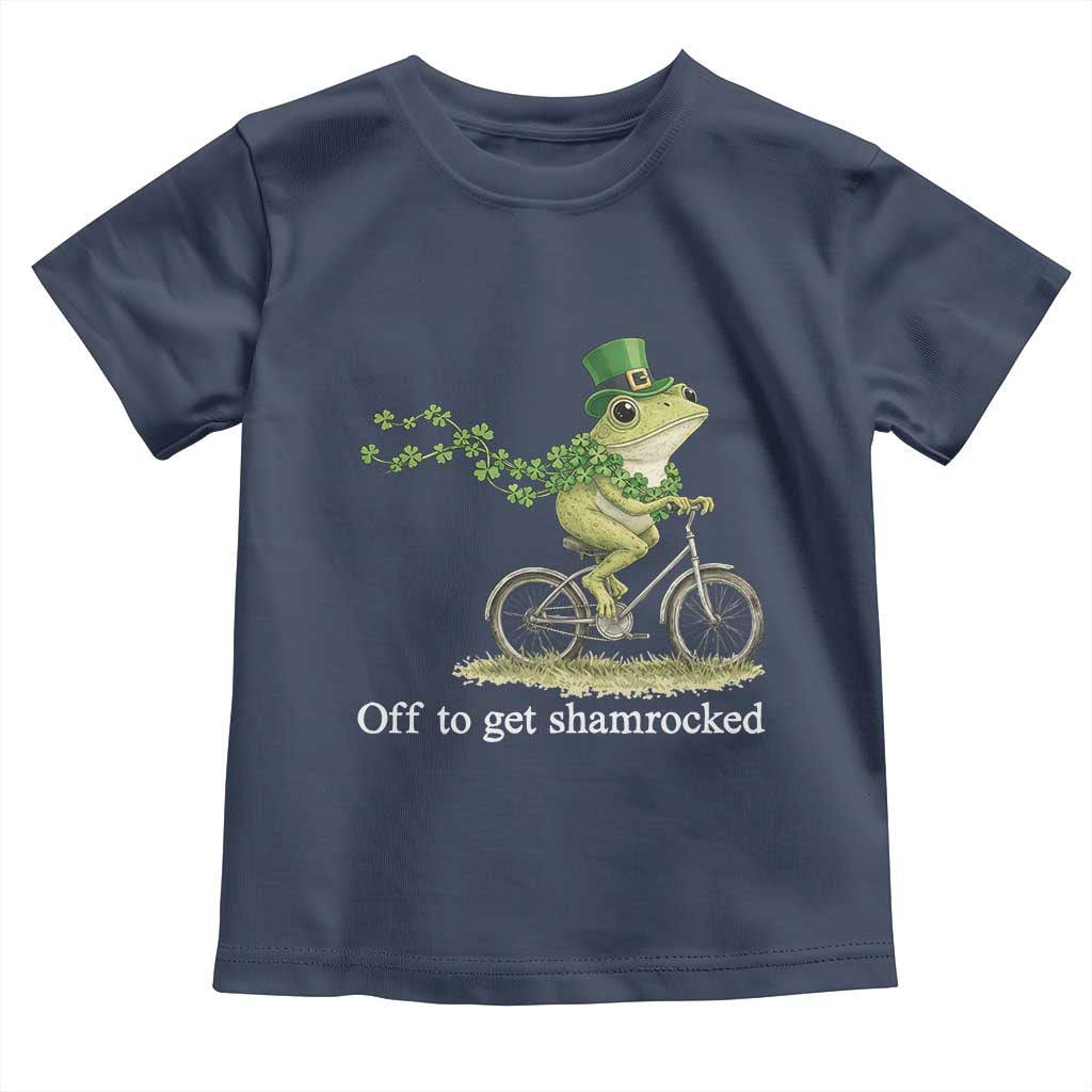 Funny Frog St Patricks Day Meme Toddler T Shirt Off To Get Shamrocked