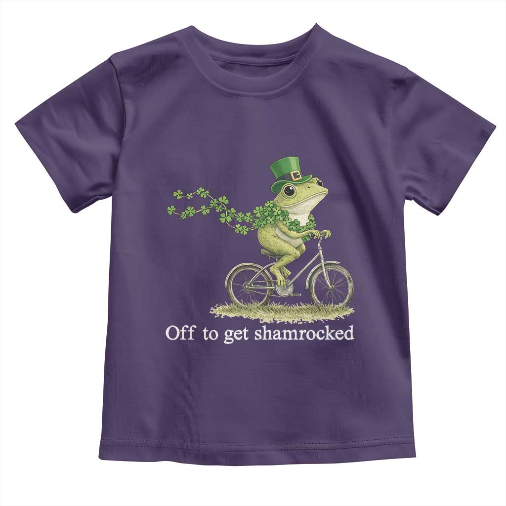 Funny Frog St Patricks Day Meme Toddler T Shirt Off To Get Shamrocked
