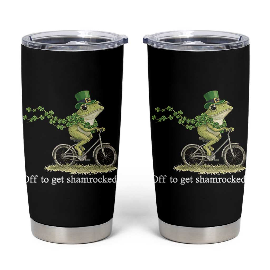 Funny Frog St Patricks Day Meme Tumbler Cup Off To Get Shamrocked