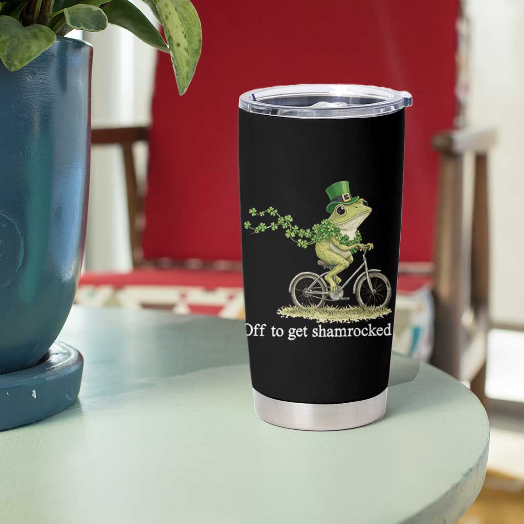 Funny Frog St Patricks Day Meme Tumbler Cup Off To Get Shamrocked