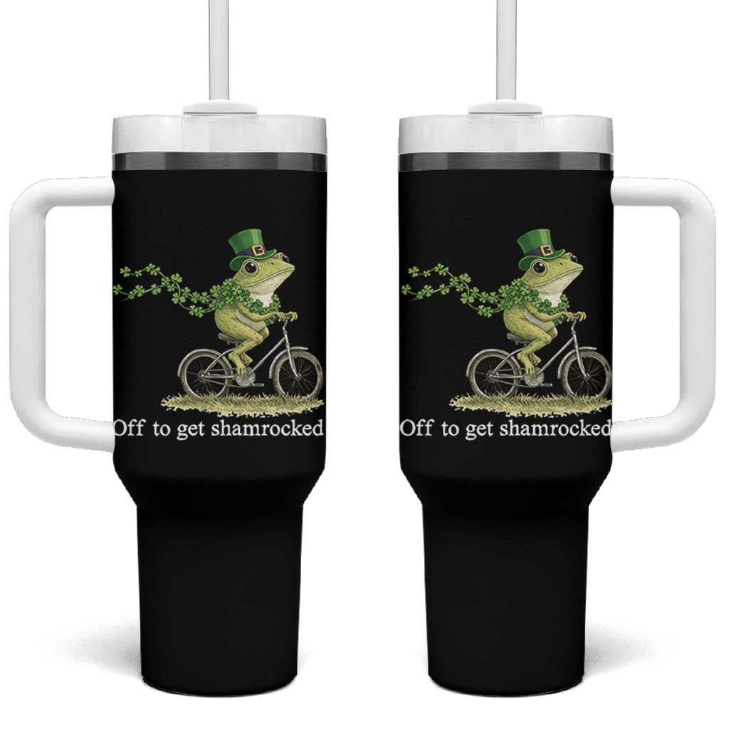 Funny Frog St Patricks Day Meme Tumbler With Handle Off To Get Shamrocked