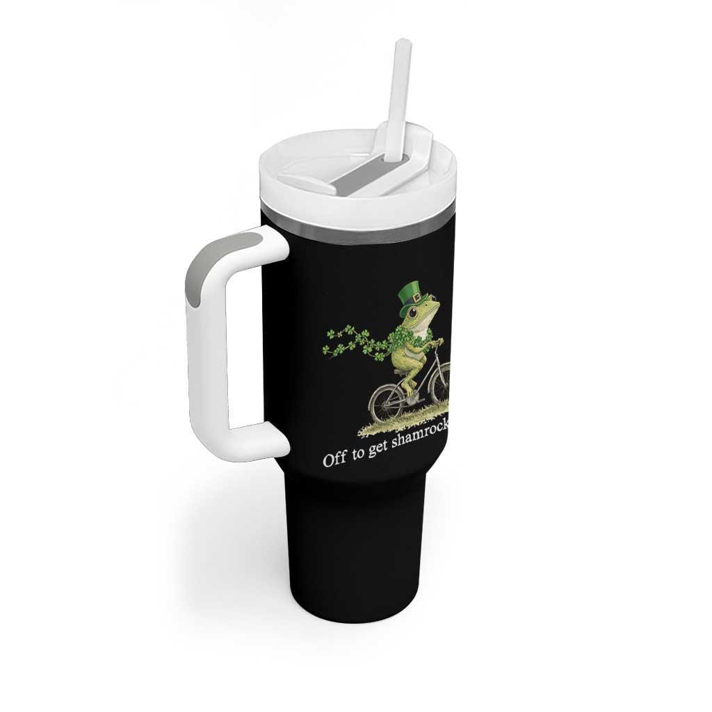 Funny Frog St Patricks Day Meme Tumbler With Handle Off To Get Shamrocked