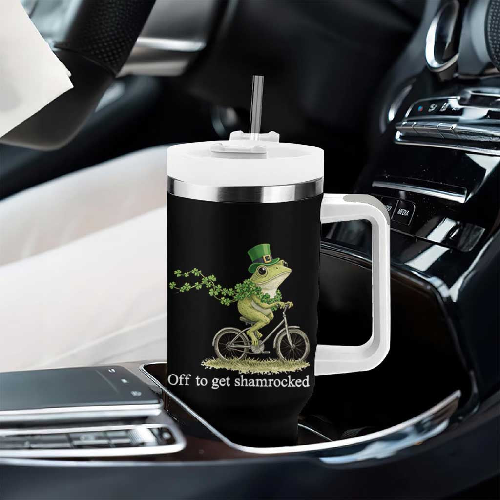Funny Frog St Patricks Day Meme Tumbler With Handle Off To Get Shamrocked