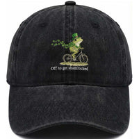 Funny Frog St Patricks Day Meme Washed Cotton Baseball Cap Off To Get Shamrocked