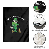 Funny Raccoon St Patricks Day Meme Garden Flag Off To Get Shamrocked