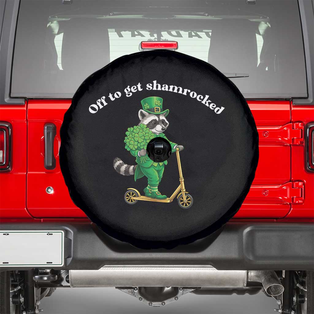 Funny Raccoon St Patricks Day Meme Spare Tire Cover Off To Get Shamrocked