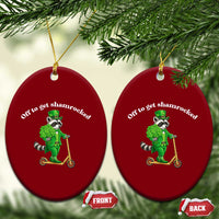 Funny Raccoon St Patricks Day Meme Ceramic Ornament Off To Get Shamrocked