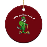 Funny Raccoon St Patricks Day Meme Ceramic Ornament Off To Get Shamrocked