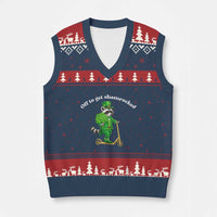 Funny Raccoon St Patricks Day Meme V-Neck Knit Sweater Vest Off To Get Shamrocked