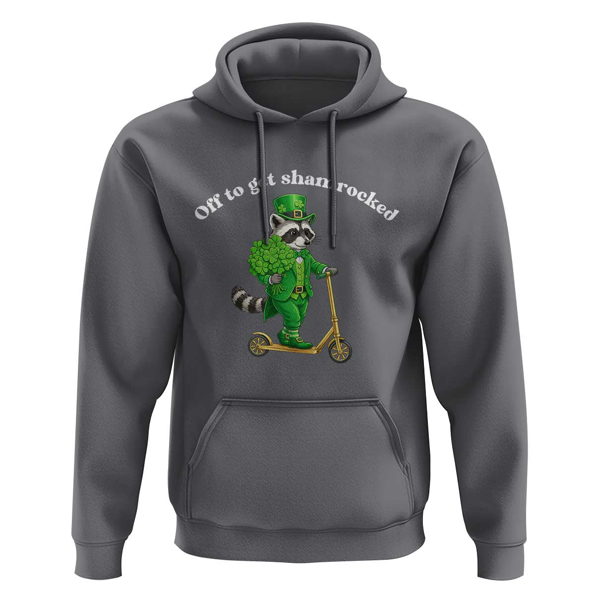 Funny Raccoon St Patricks Day Meme Hoodie Off To Get Shamrocked
