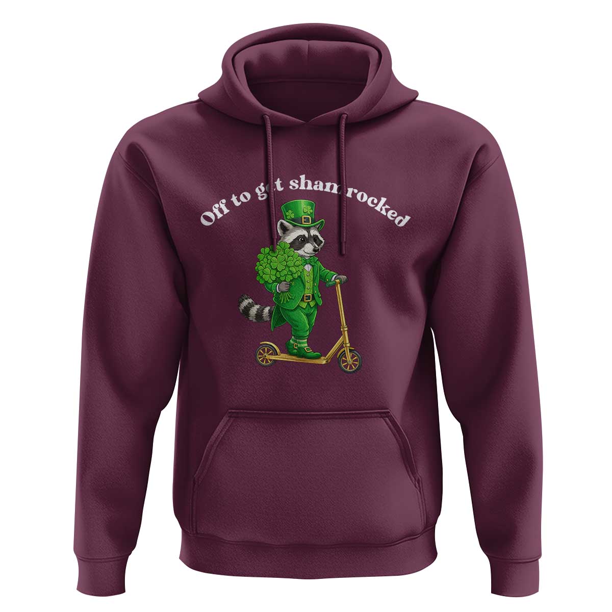 Funny Raccoon St Patricks Day Meme Hoodie Off To Get Shamrocked
