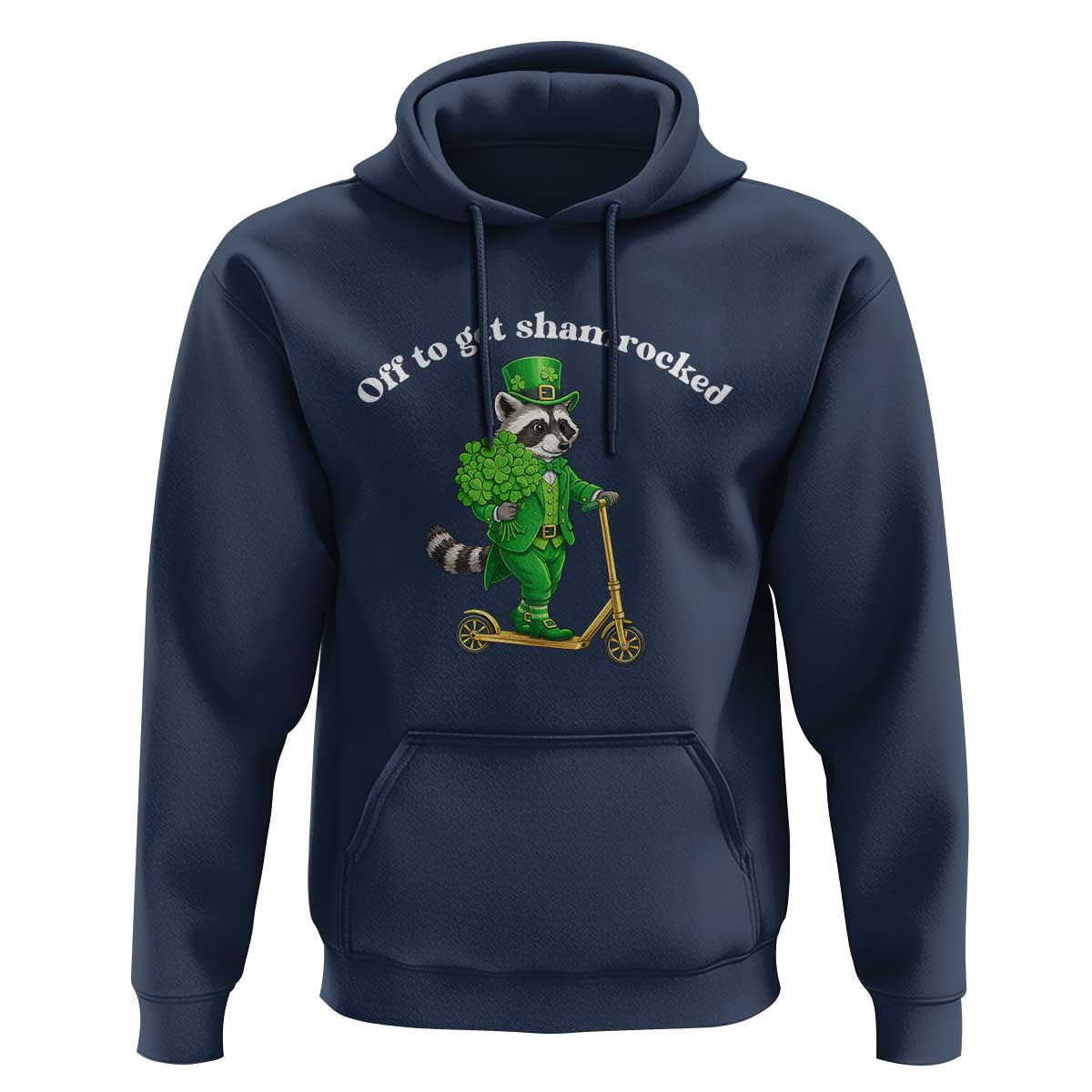 Funny Raccoon St Patricks Day Meme Hoodie Off To Get Shamrocked