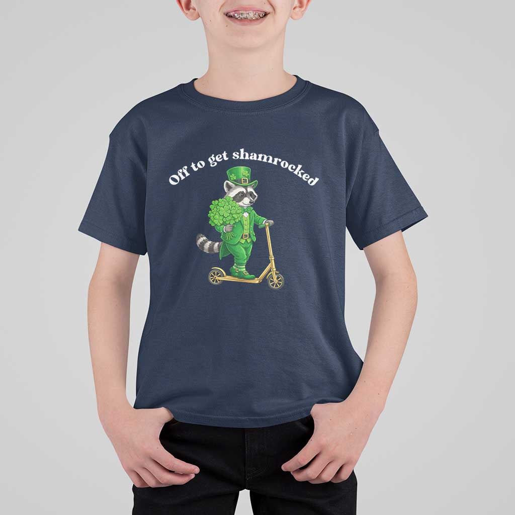Funny Raccoon St Patricks Day Meme T Shirt For Kid Off To Get Shamrocked