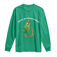 Funny Raccoon St Patricks Day Meme Long Sleeve Shirt Off To Get Shamrocked