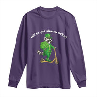 Funny Raccoon St Patricks Day Meme Long Sleeve Shirt Off To Get Shamrocked