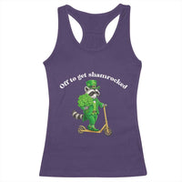 Funny Raccoon St Patricks Day Meme Racerback Tank Top Off To Get Shamrocked