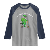 Funny Raccoon St Patricks Day Meme Raglan Shirt Off To Get Shamrocked