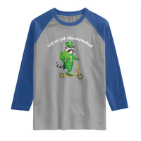 Funny Raccoon St Patricks Day Meme Raglan Shirt Off To Get Shamrocked
