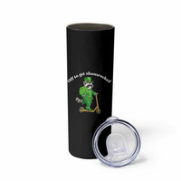 Funny Raccoon St Patricks Day Meme Skinny Tumbler Off To Get Shamrocked