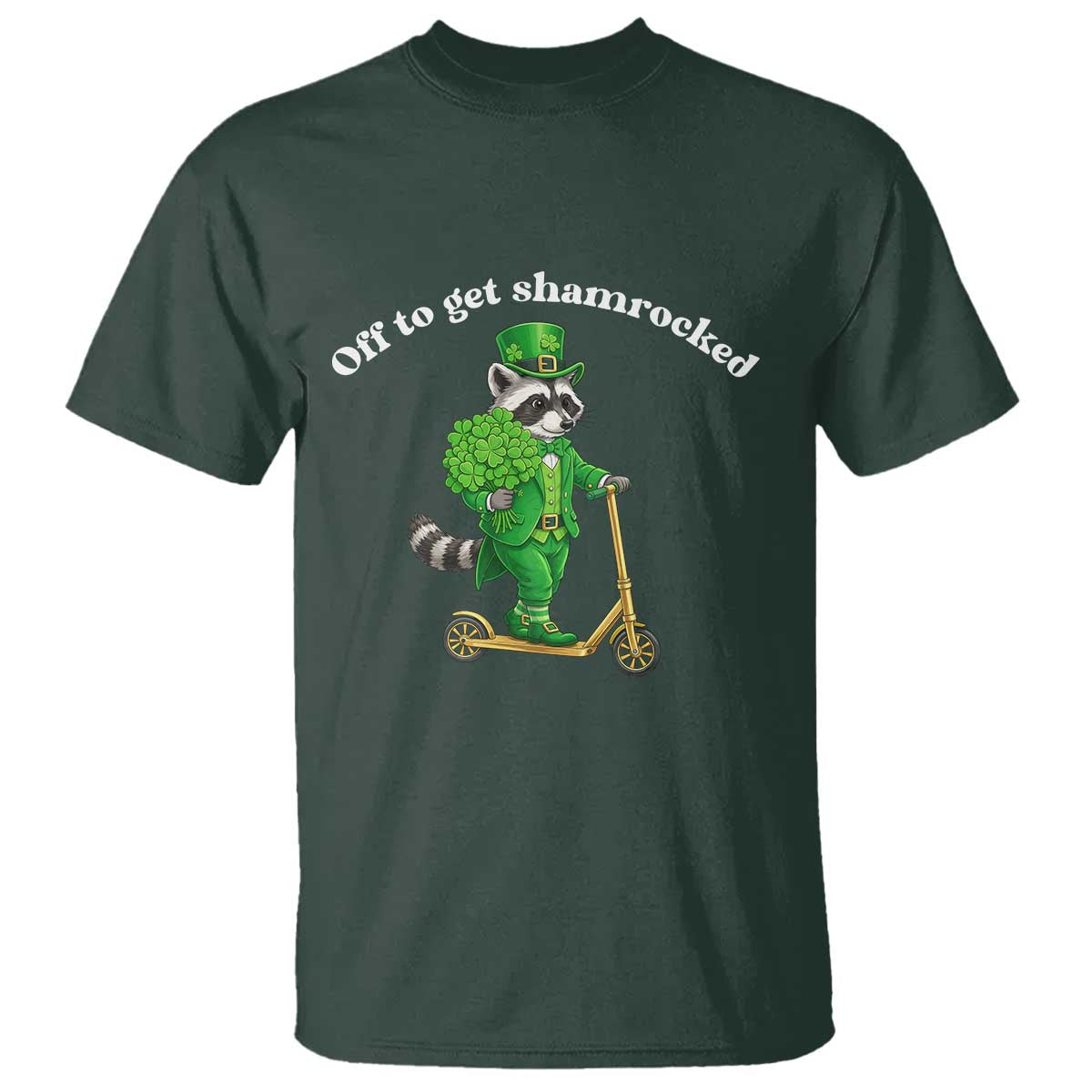 Funny Raccoon St Patricks Day Meme T Shirt Off To Get Shamrocked