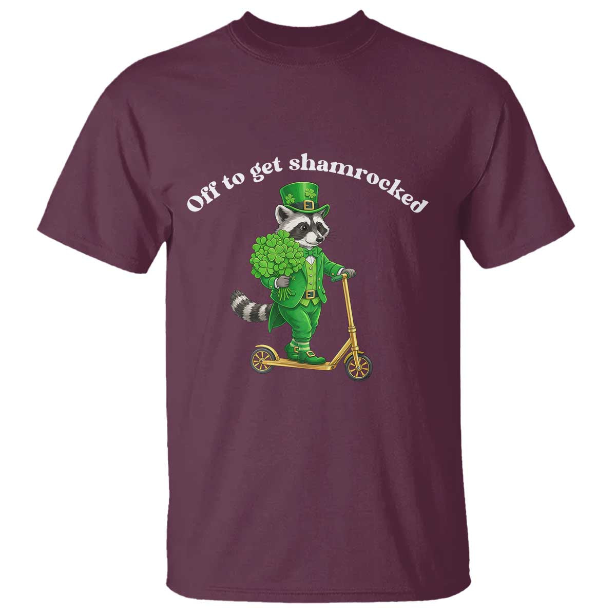 Funny Raccoon St Patricks Day Meme T Shirt Off To Get Shamrocked