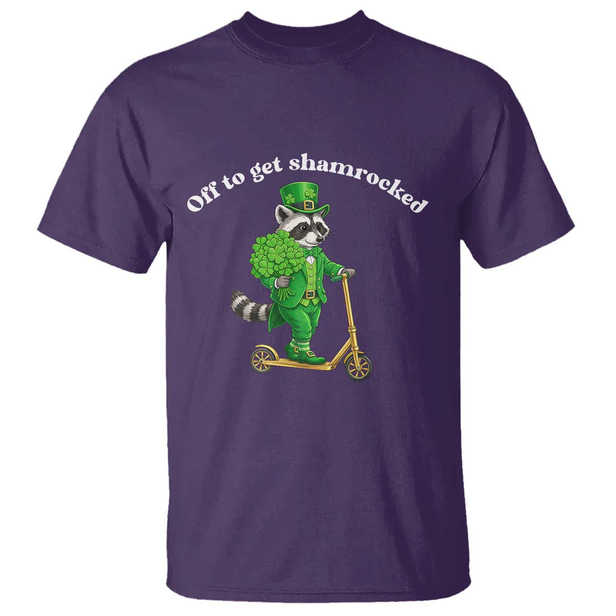 Funny Raccoon St Patricks Day Meme T Shirt Off To Get Shamrocked