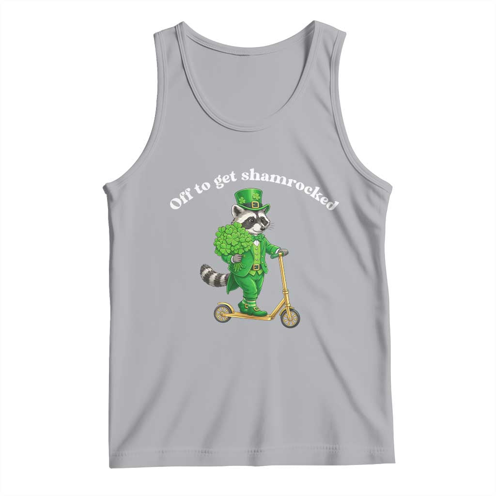Funny Raccoon St Patricks Day Meme Tank Top Off To Get Shamrocked
