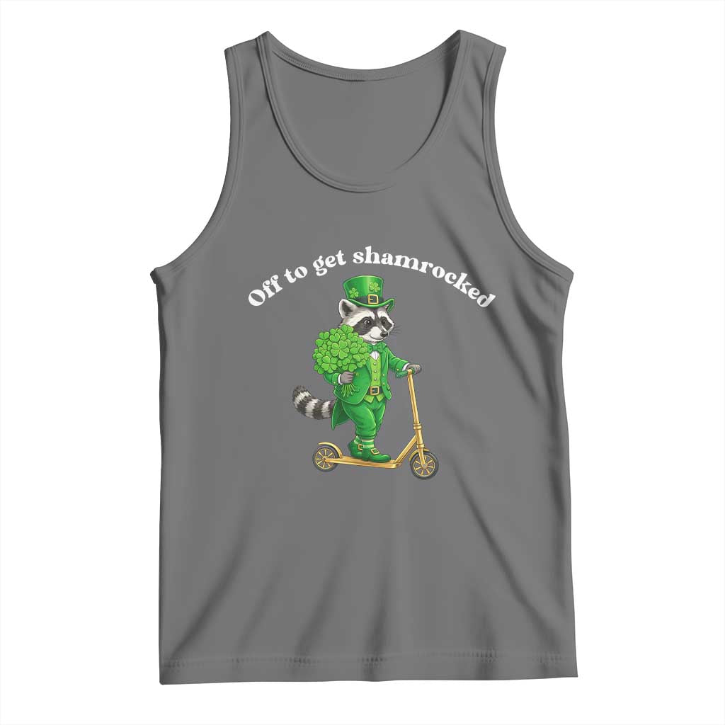 Funny Raccoon St Patricks Day Meme Tank Top Off To Get Shamrocked