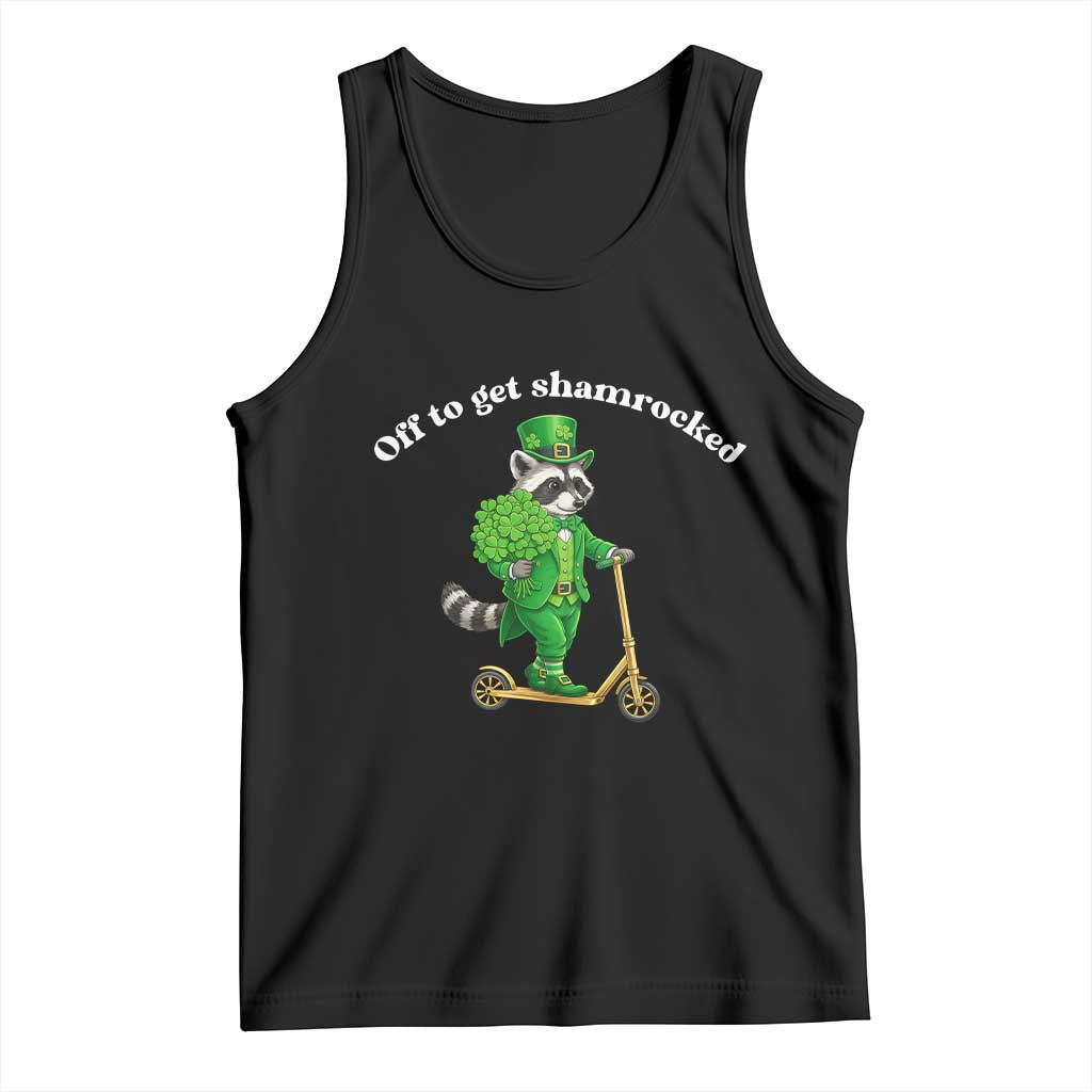 Funny Raccoon St Patricks Day Meme Tank Top Off To Get Shamrocked