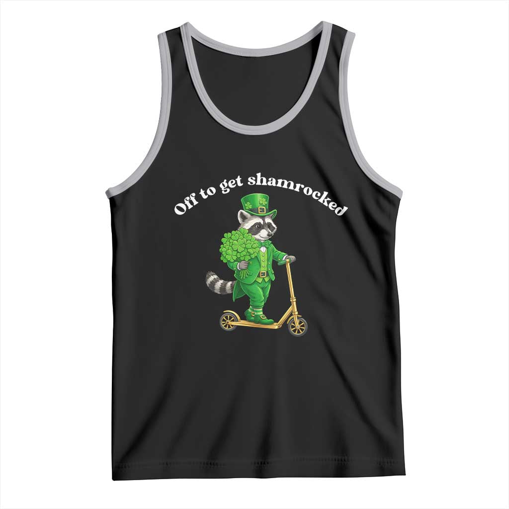 Funny Raccoon St Patricks Day Meme Tank Top Off To Get Shamrocked