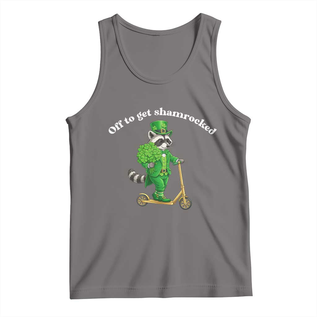 Funny Raccoon St Patricks Day Meme Tank Top Off To Get Shamrocked