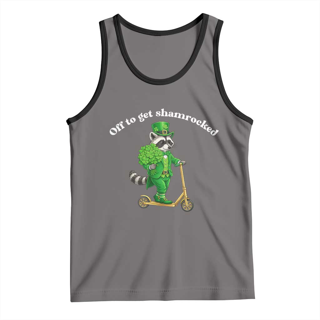 Funny Raccoon St Patricks Day Meme Tank Top Off To Get Shamrocked