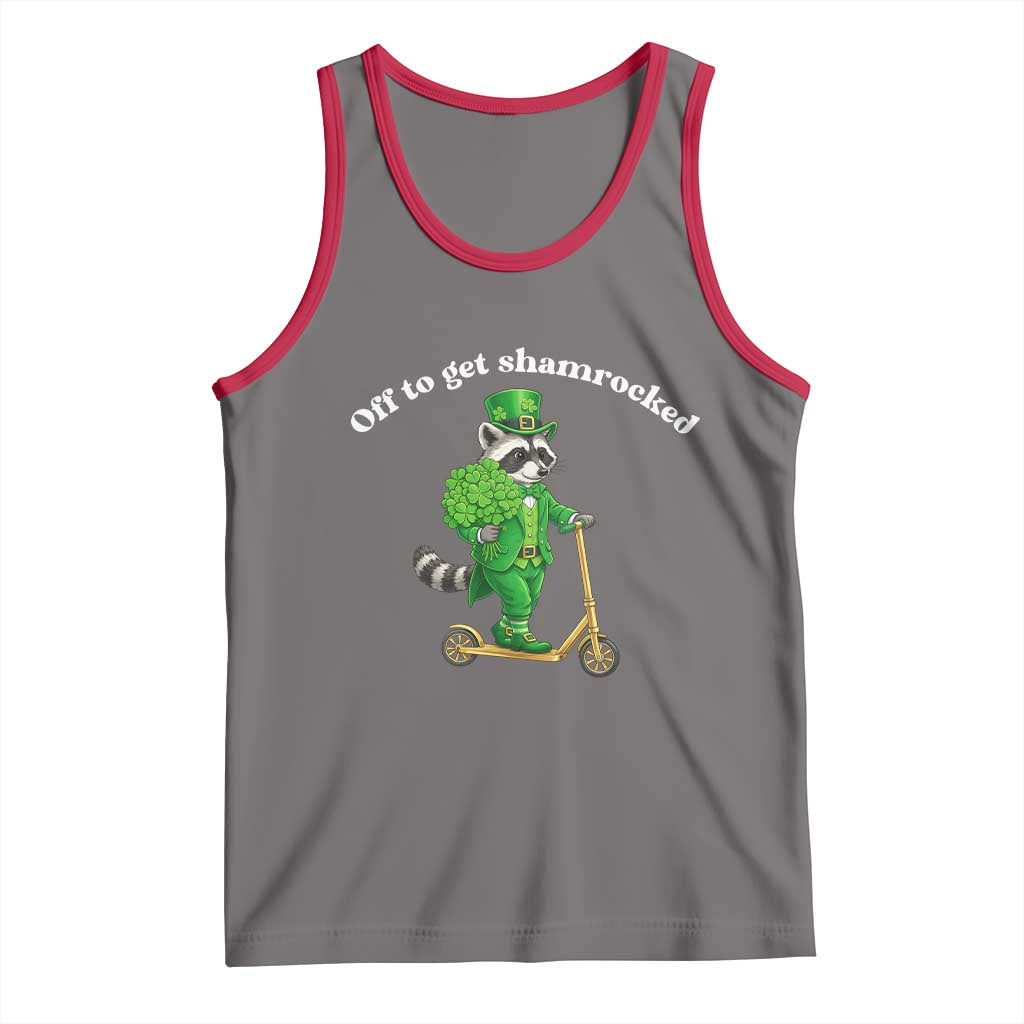 Funny Raccoon St Patricks Day Meme Tank Top Off To Get Shamrocked