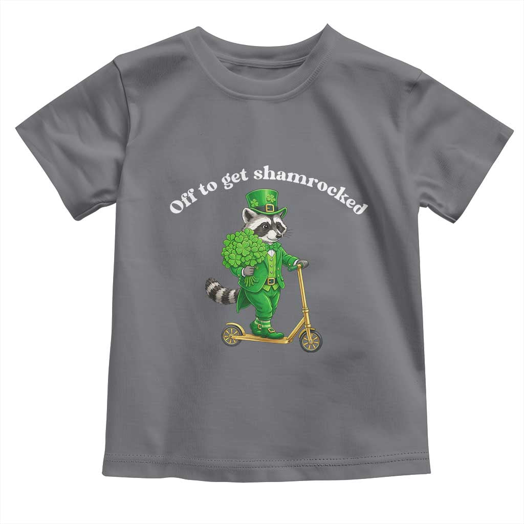 Funny Raccoon St Patricks Day Meme Toddler T Shirt Off To Get Shamrocked