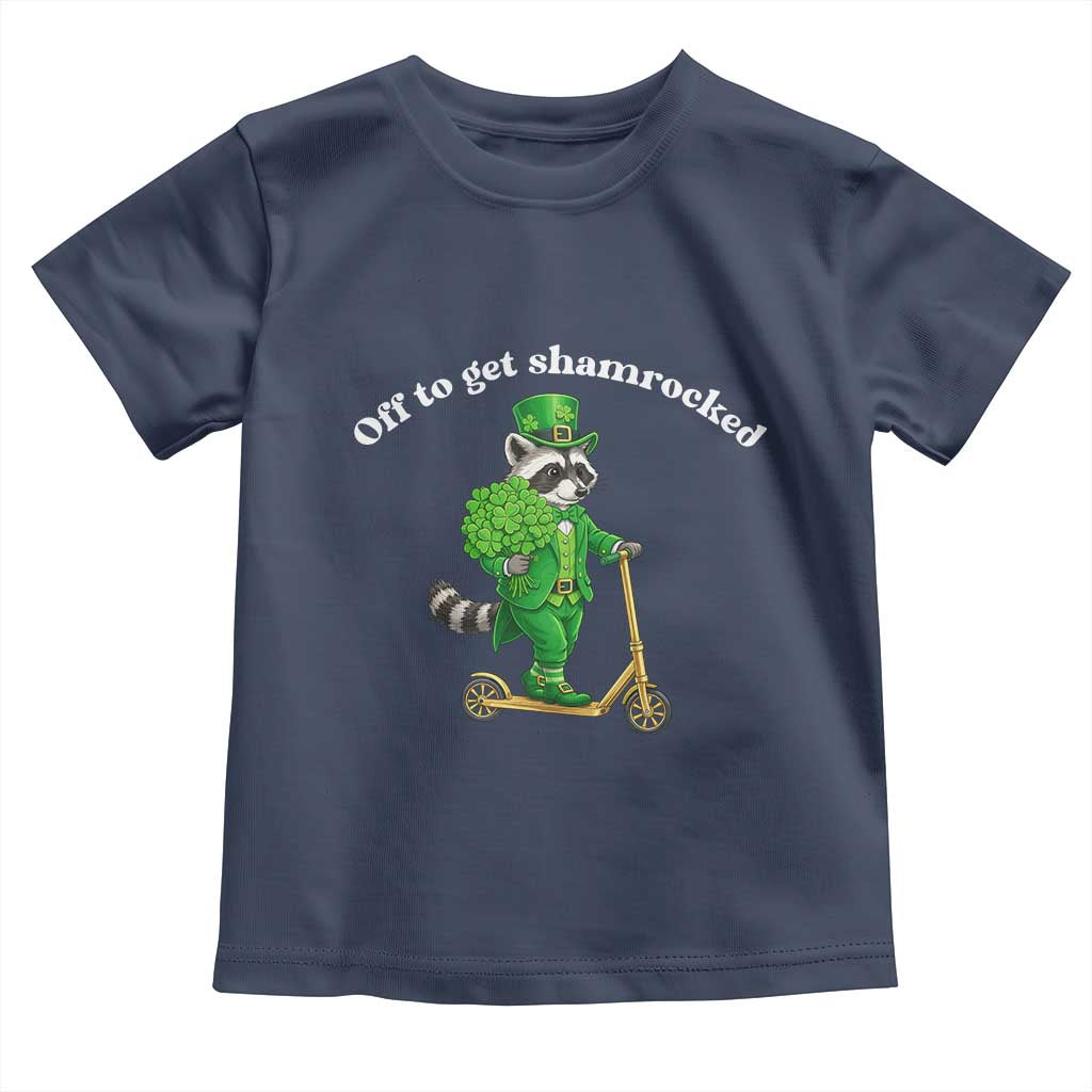 Funny Raccoon St Patricks Day Meme Toddler T Shirt Off To Get Shamrocked