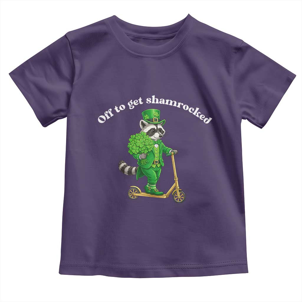 Funny Raccoon St Patricks Day Meme Toddler T Shirt Off To Get Shamrocked