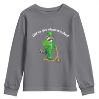 Funny Raccoon St Patricks Day Meme Youth Sweatshirt Off To Get Shamrocked