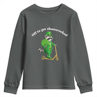 Funny Raccoon St Patricks Day Meme Youth Sweatshirt Off To Get Shamrocked