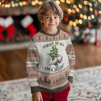 Funny Raccoon St Patricks Day Meme Ugly Christmas Sweater First Of All I Am Delight