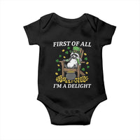 Funny St Patricks Day Raccoon Drinking Beer Baby Onesie First Of All I Am Delight