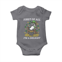 Funny St Patricks Day Raccoon Drinking Beer Baby Onesie First Of All I Am Delight
