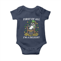 Funny St Patricks Day Raccoon Drinking Beer Baby Onesie First Of All I Am Delight
