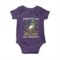 Funny St Patricks Day Raccoon Drinking Beer Baby Onesie First Of All I Am Delight