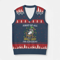 Funny St Patricks Day Raccoon Drinking Beer V-Neck Knit Sweater Vest First Of All I Am Delight