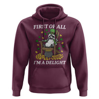 Funny St Patricks Day Raccoon Drinking Beer Hoodie First Of All I Am Delight