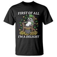Funny St Patricks Day Raccoon Drinking Beer T Shirt First Of All I Am Delight