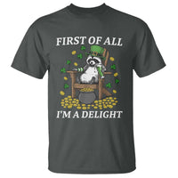 Funny St Patricks Day Raccoon Drinking Beer T Shirt First Of All I Am Delight